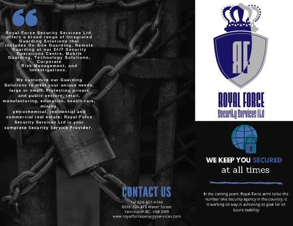 A page of the Royal Force brochure